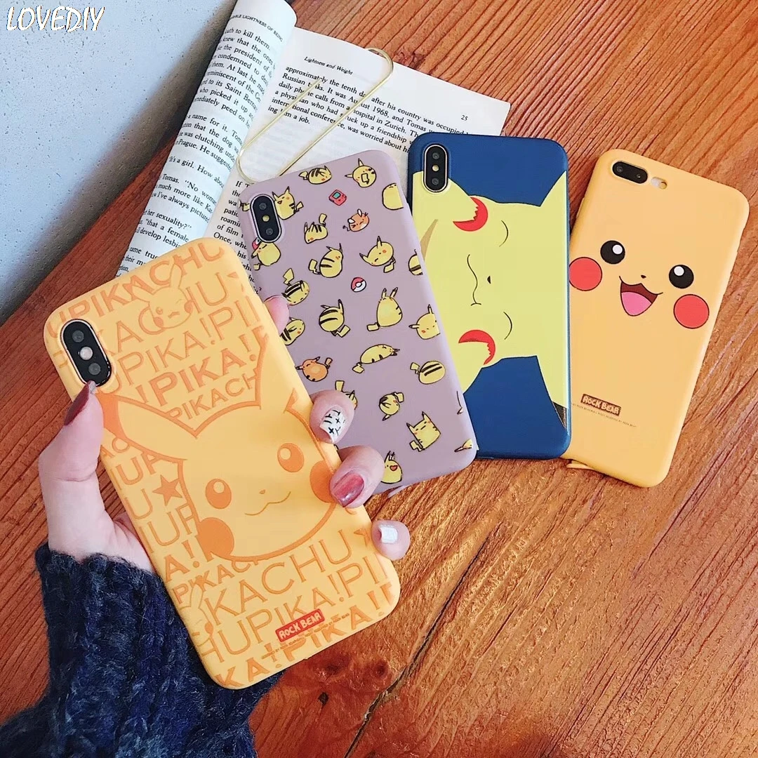 

Anime Pocket Monsters Pikachue Phone Case For iPhone 8 7 6 6s Plus X XR XS Max Cute Cartoon Candy Back Soft Cover Fundas