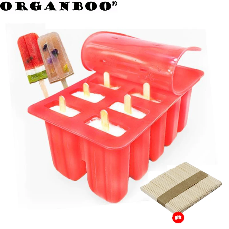 

ORGANBOO 1set homemade ice cream mold ice cream popsicle diy mold creative ice lattice food grade silicone mold 10 grid
