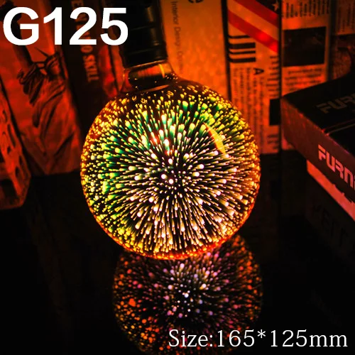 3D Светодиодная лампа Edison Star E27 красочные Bombillas винтажный стеклянный светильник вечерние свадебные Лампара Ретро ампулы Рождество Домашний Декор Бар - Испускаемый цвет: G125
