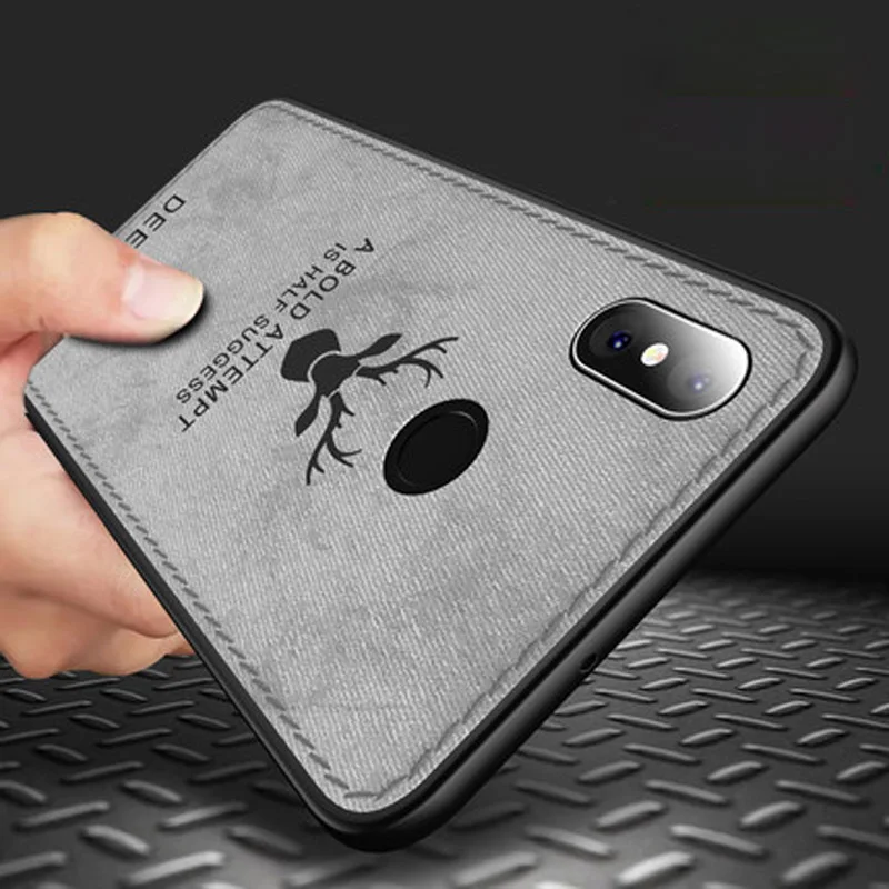 

XiaoMi Mi Max 3 case cover Max3 back cover silicone edge deer pattern fabric shockproof case for XiaoMi Mi Max 3 coque capa case