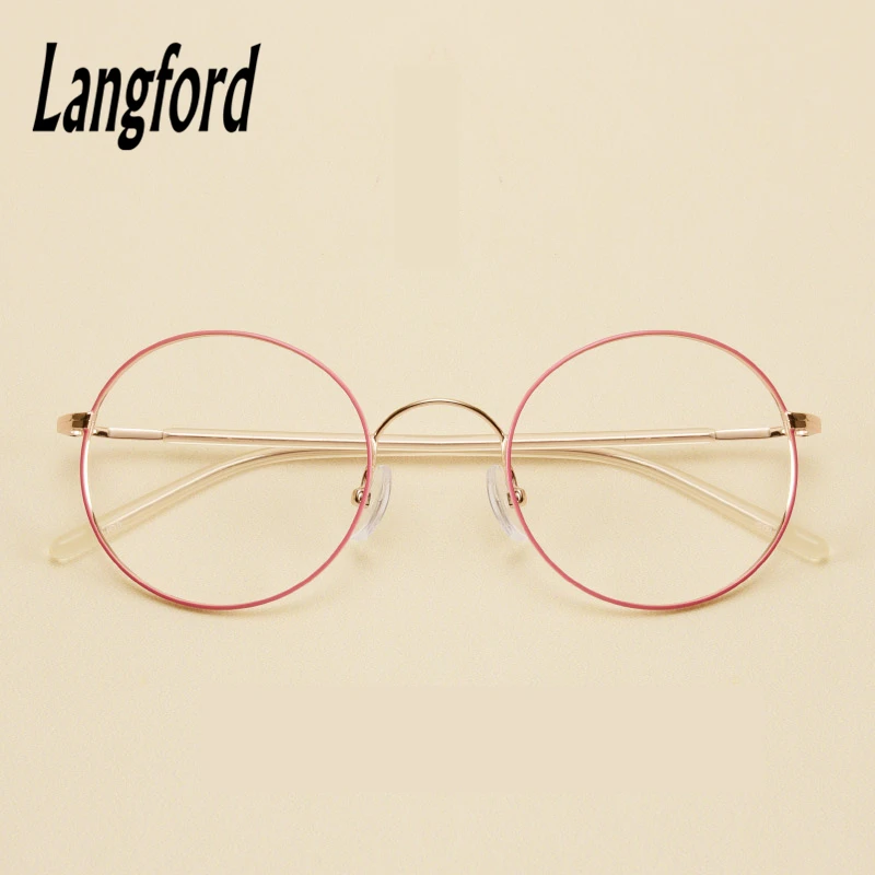 Montura de gafas redondas delgadas para mujer, gafas transparentes redondas vintage, gafas grandes doradas y rosas glasses frame|glasses brand frameglasses frame - AliExpress