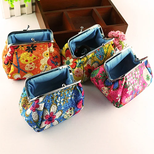  2015 Women Fashion Cute Chic Embroidered Case Wallet Card Keys Pouch Coin Purse 6O31 