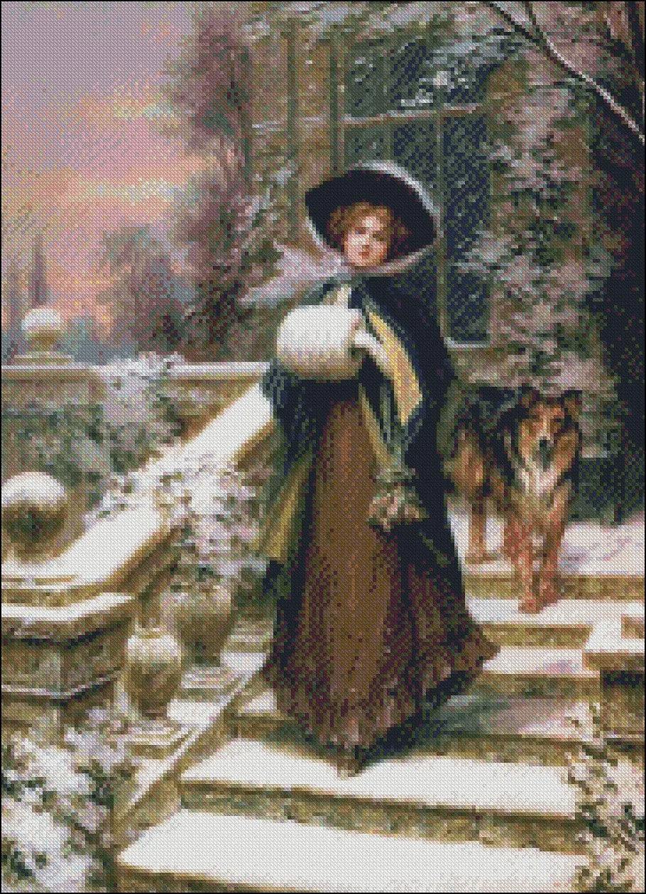 Billige Stickerei Kreuzstich Kits Hand Handwerk 14 ct DMC DIY Kunst Handgefertigten Dekor Eine Winter Rose