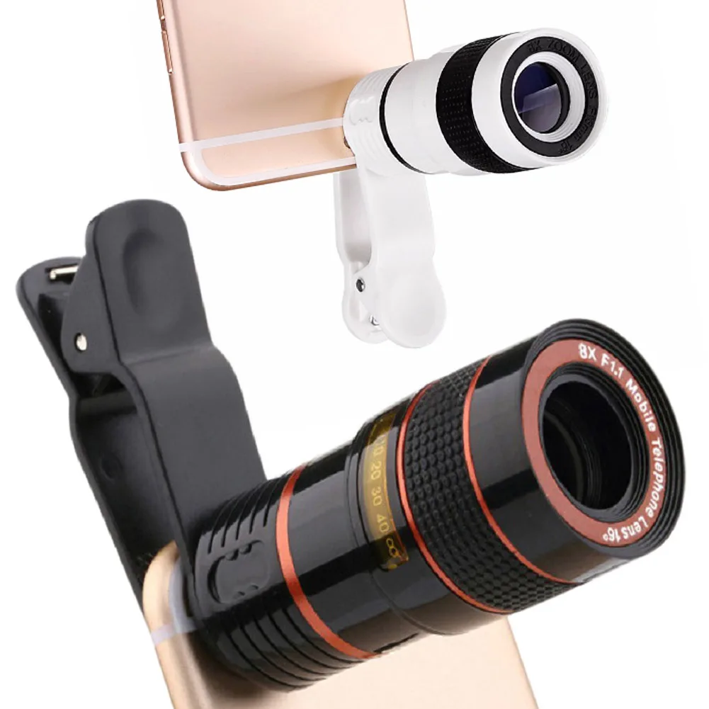 Universal 8X Optical Zoom Telescope Camera Lens Clip Mobile Phone Telescope Binoculars For iPhone6 Samsung HTC Huawei Xiaomi