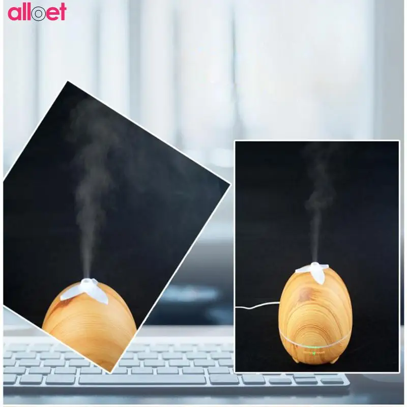 

300ML Aroma Essential Oil Diffuser Wood Grain Ultrasonic LED Air Humidifier for Home Mist Maker Fogger EU / US Plug freeshipping