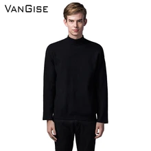 VanGise Men Turtleneck Sweater Knitted Sweaters Wool Pullover O-Neck Shirt Mens Knitwear Brand-Clothing Fashion Tops Plus Size