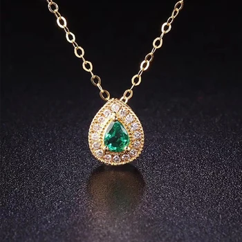شراءANI 18K الذهب الأصفر الزمرد قلادة قلادة الماس الطبيعي الحقيقي غرامة اللون الأحجار الكريمة والمجوهرات النساء المشاركة سلسلة قلادة