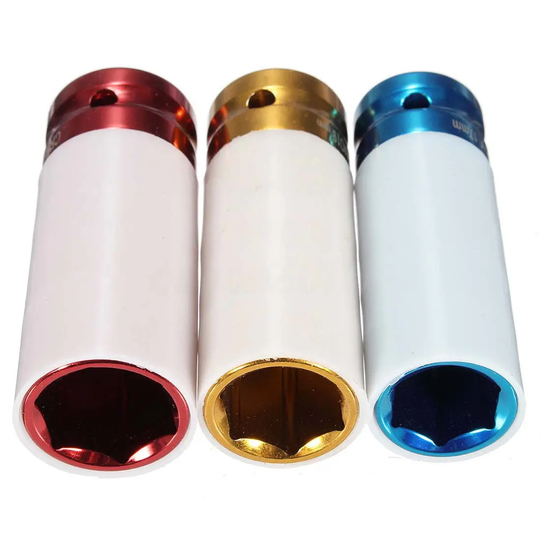 

EDFY-3 Pcs 1/2 inch 17mm 19mm 21mm Alloy Thin Wall Wheel Nut Deep Impact Socket Drive Set
