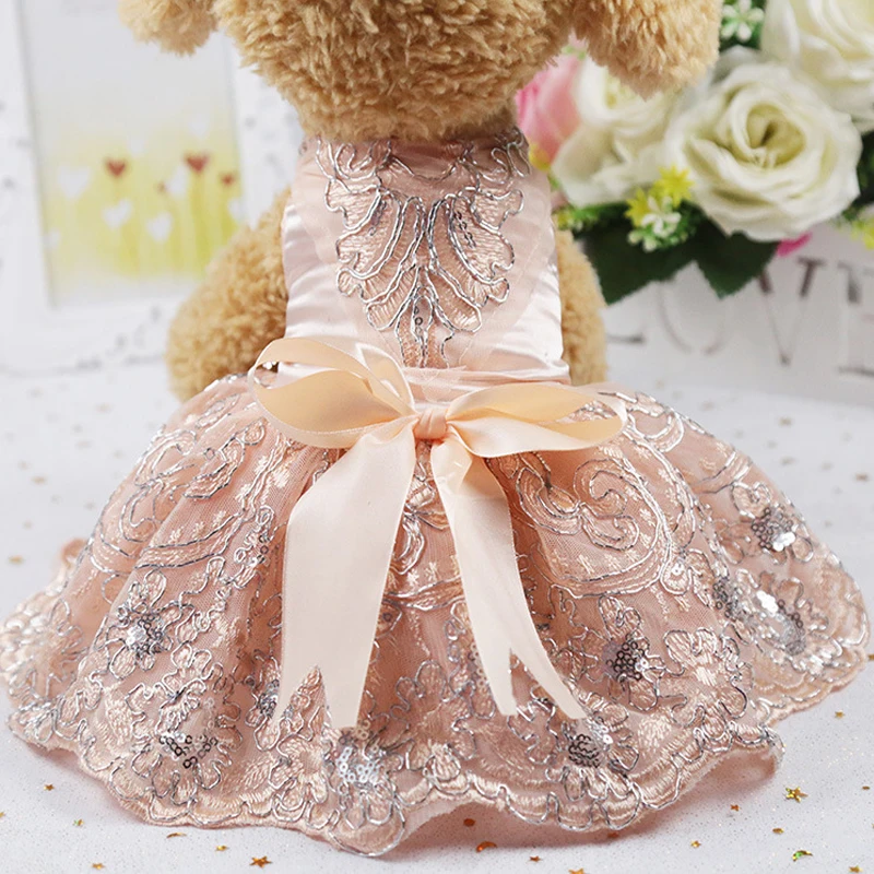 Dog Dress Summer Clothes Lace Embroidered Wedding Dresses For Small
