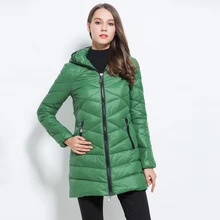 Женский светильник на молнии с капюшоном в европейском и американском стиле, тонкое зимнее теплое длинное пальто, пуховики M. L. Xl. 2XL