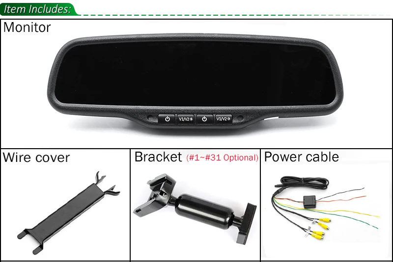 HD 800*480 двойной экран автомобильный монитор зеркало OEM монитор 4,3 дюймов регулировка яркости 4AV со специальным кронштейном для hyundai Kia VW