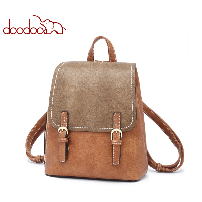 

DOODOO Teen Backpack Women Bag Pu Leather Backpacks Travel Multifunctional School Bags 2018 Large Back Pack Shoulder Bag 3 Color