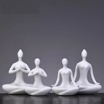 

Abstract Yoga Girl Statue Candle Holders Sculpture Creative Ceramic Art&Craft Living Room Decoration L3153