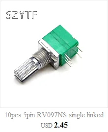 5 шт./пакет WH148 Одноместный соединение усилитель потенциометр 10K 20k 50k 100k 500k. L: 15 мм