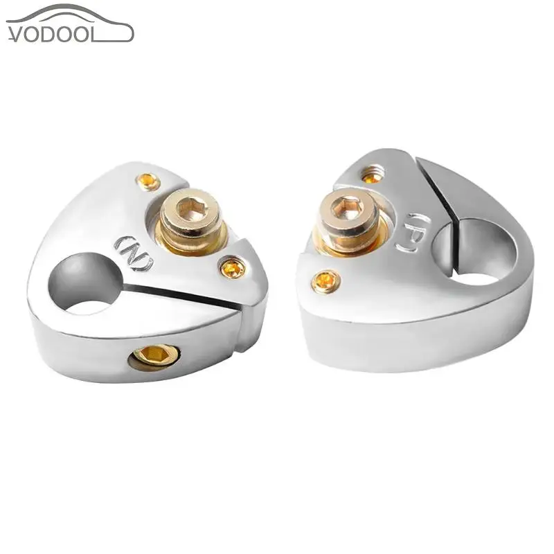 

VODOOL 1 Pair Zinc Alloy Metal 4GA Car Stereo Positive Negative Battery Terminal Clamp Clip 12V Auto Stereo Modificate Accessory