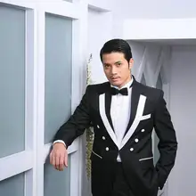 Черные смокинги для жениха на одной пуговице с отворотом, мужские свадебные смокинг для жениха, костюмы для выпускного вечера(пиджак+ брюки+ пояс+ галстук