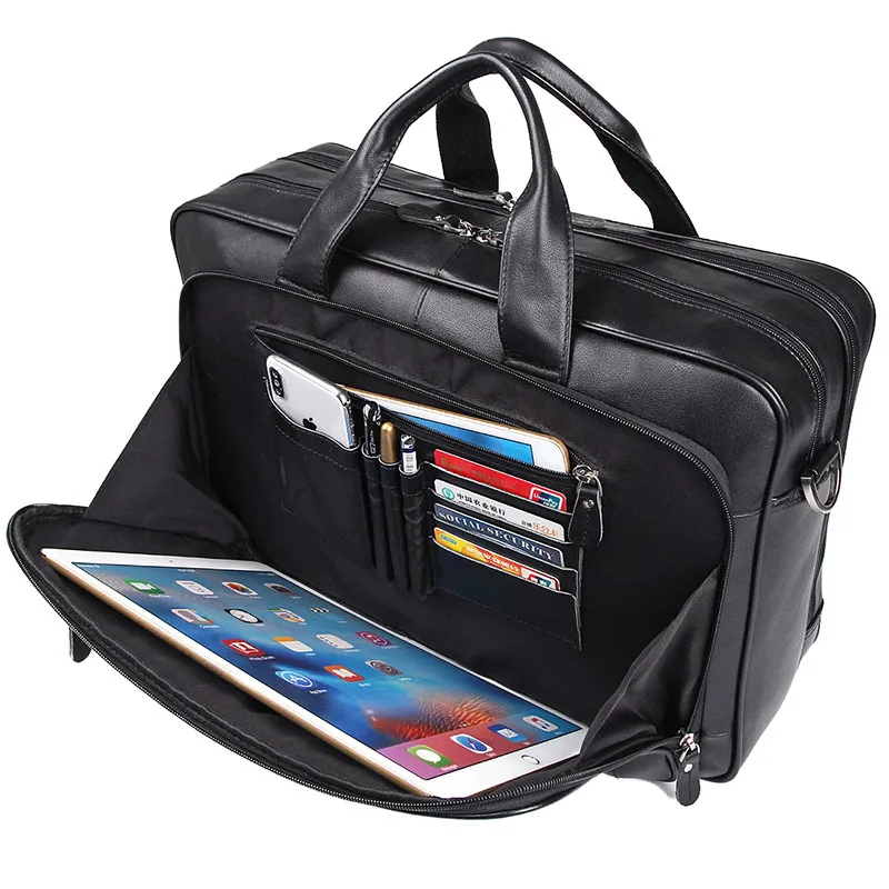 

J.M.D Classic Vintage Genuine Leather Handbag Top Handle Laptop Bag 7320A