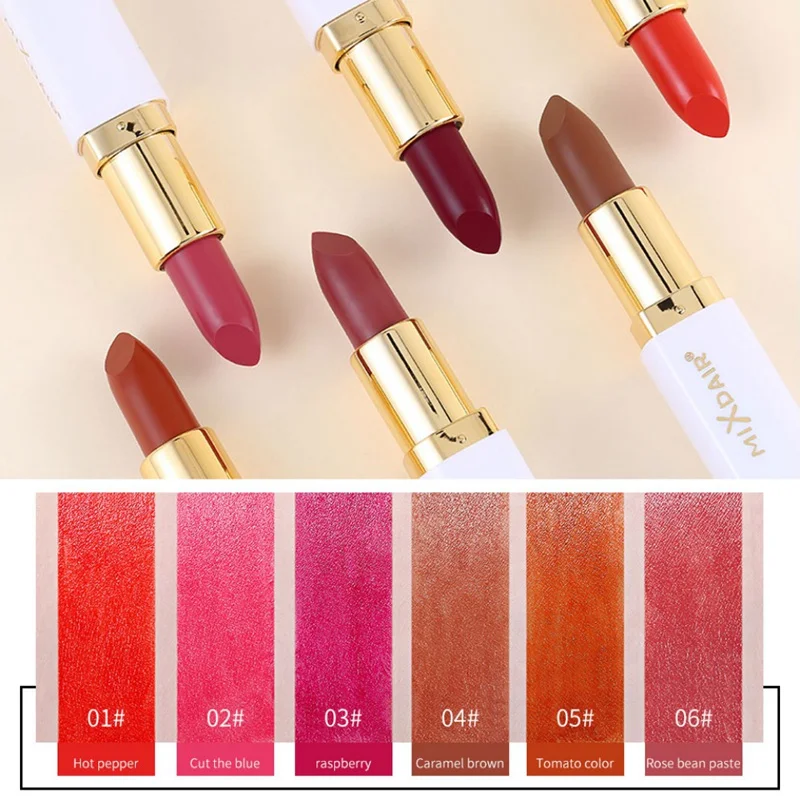 

Matte Velvet Silky Lip Stick Moisturizing Non-stick Cup Waterproof Long Lasting Smooth Matte Velvet Glossy Lip Stick
