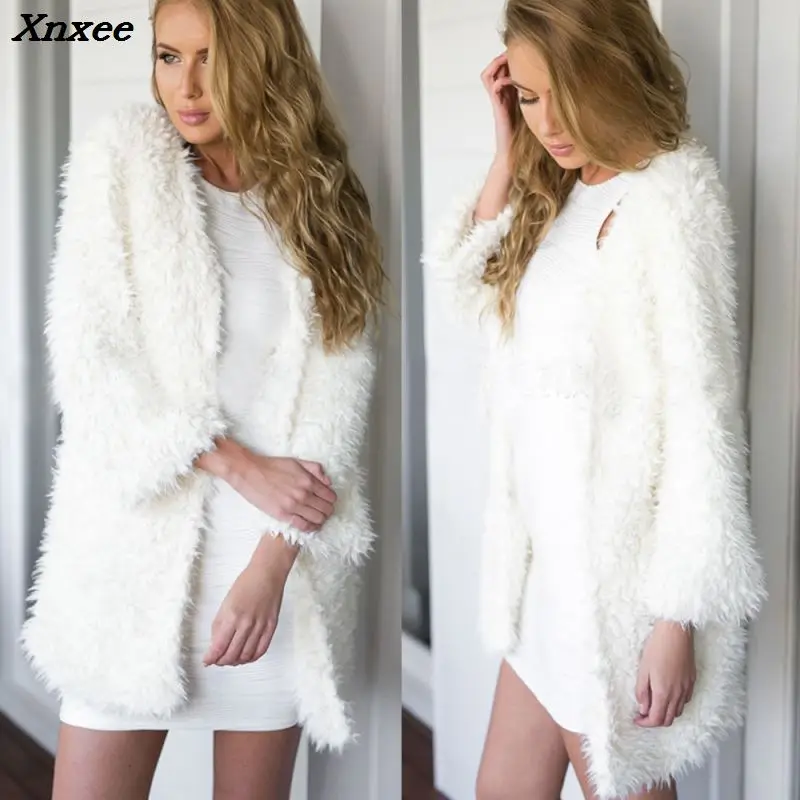 2020 new Winter Autumn Women's Clothes Fluffy Shaggy Faux Fur Cardigan Whit Color Slim Long Warm Outwears Sweaters Xnxee 2020 new Winter Autumn Women's Clothes Fluffy Shaggy Faux Fur Cardigan Whit Color Slim Long Warm Outwears Sweaters Xnxee