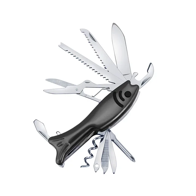 3 color Fish Multifunctional Swiss Knife Multi Purpose Army Folding