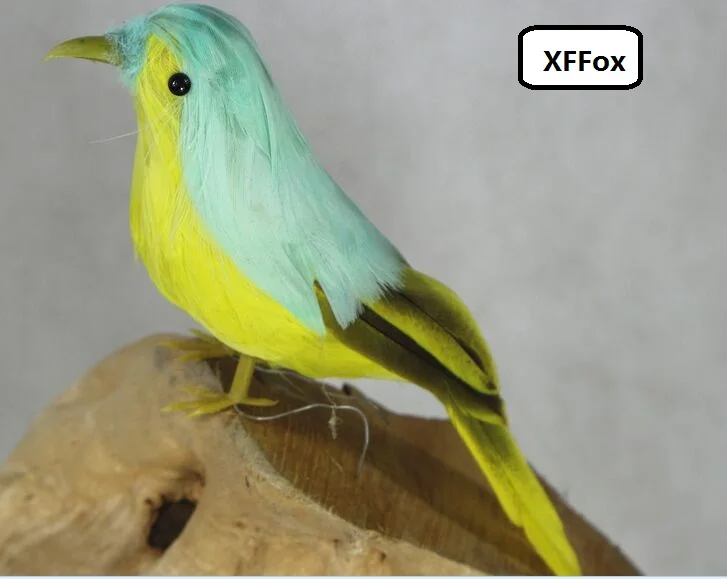 cute real life blue&ampyellow bird model foam&ampfeather simulation vivid doll gift about 14cm xf0871 | Дом и сад