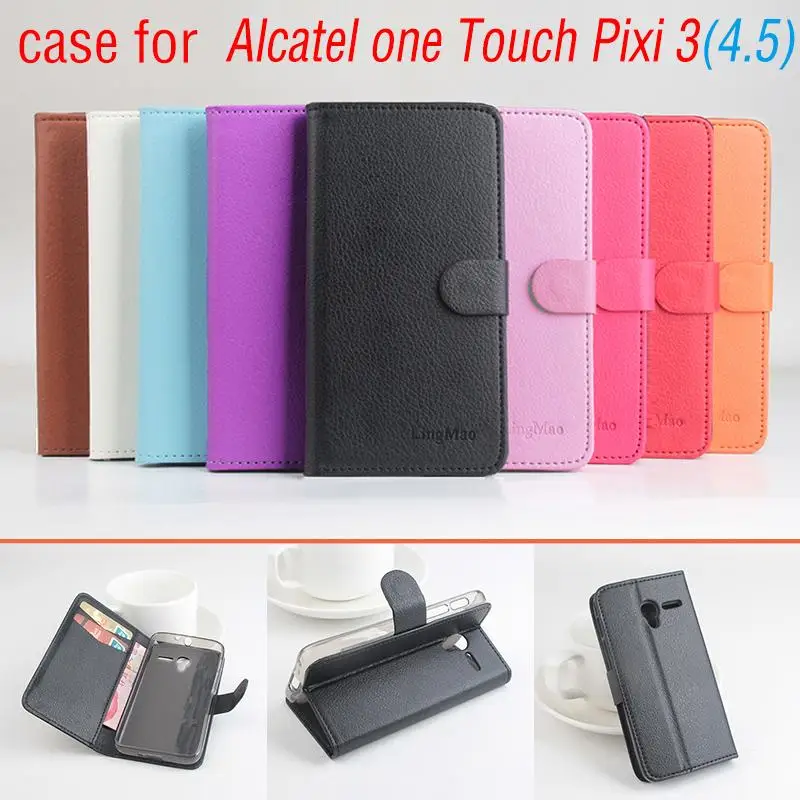 

Phone case for Alcatel one touch Pixi 3(4.5) About Flip Cover Mobile Phone Bags.Hot Sale Factory price.