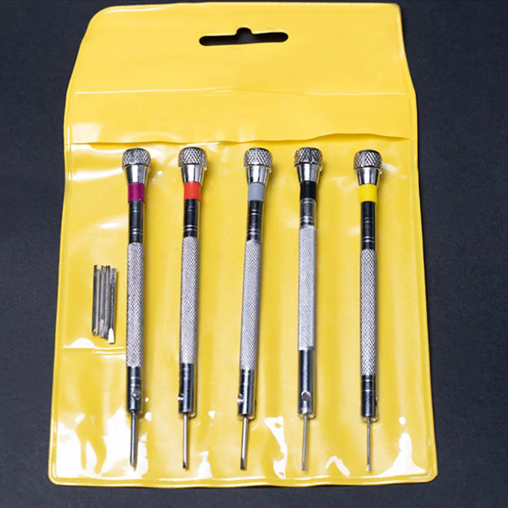 5Pcs Precisie Mini Kleine Schroevendraaier Set Met Ingelaste Phillips Bits Voor Horloge Bril Reparatie Tools 0.8-1.6Mm