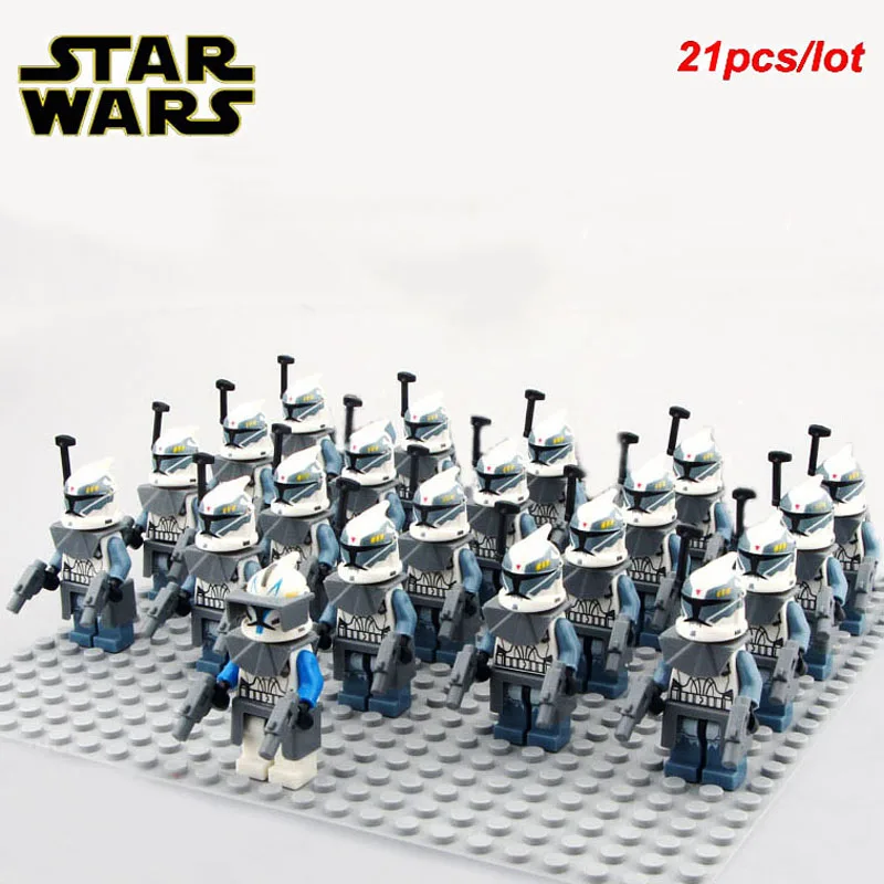 

New 21pcs/lot Star Wars Commander Wolffe SW330 Clone Trooper Armor Darth Vader Compatible legoe 7964 building block kids toy
