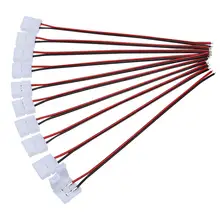 5 шт. 8 мм Печатная плата FPC без сварочного разъема с кабелем для одного цвета SMD3528/2835 Светодиодный светильник для подключения к источнику питания