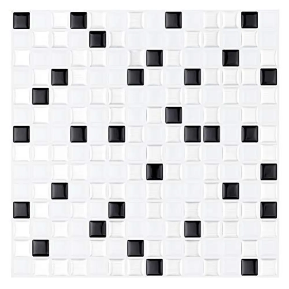 

3D Self Adhesive Mosaic Tile Wall Decal Sticker DIY Square Peel and Stick Tiles Stick-on Vinyl Wall Tiles for Kitchen Bathroom