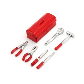

6Pcs Mini RC Decoration Tool Set Box Case Kit Accessories Part for 1/10 RC Car Crawler Axial SCX10 RC4WD D90 D110 TF2