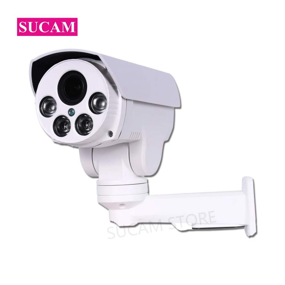 Водонепроницаемая PTZ Bullet камера SUCAM IP66 1080 P наружная 4 кратная зум 10x оптическая POE