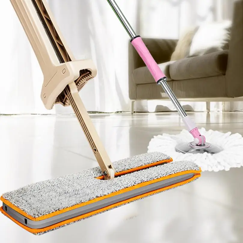 

Useful Double-Side Flat Mop Hands-Free Washable Mop Home Cleaning Tool brush dirt Lazy