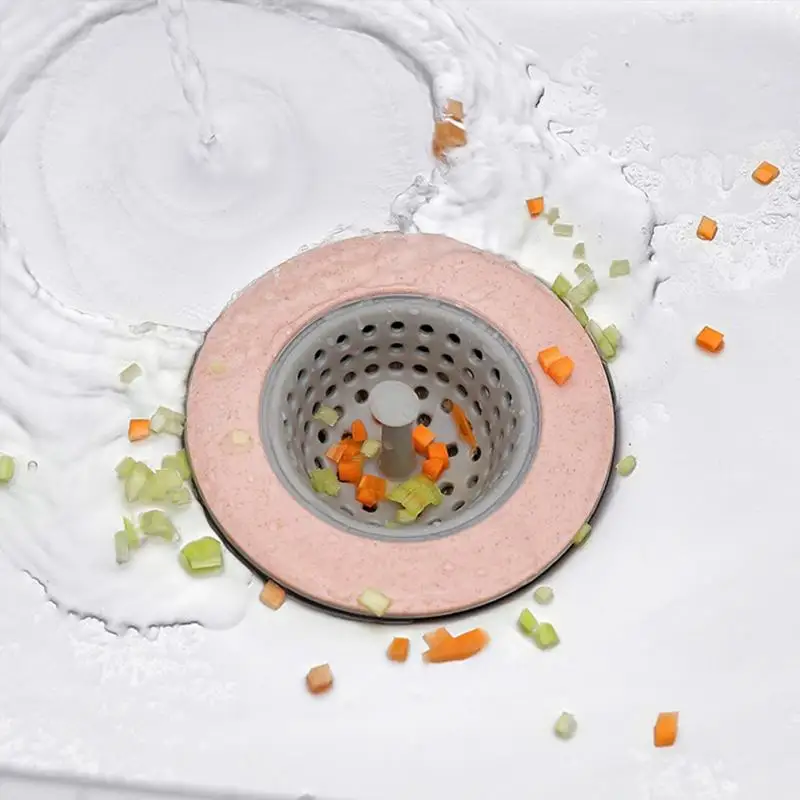 

Kitchen Sink Strainer Silicone Wheat Straw Bathroom Shower Drain Sink Drains Cover Sink colander Sewer Hair Filter Strainer