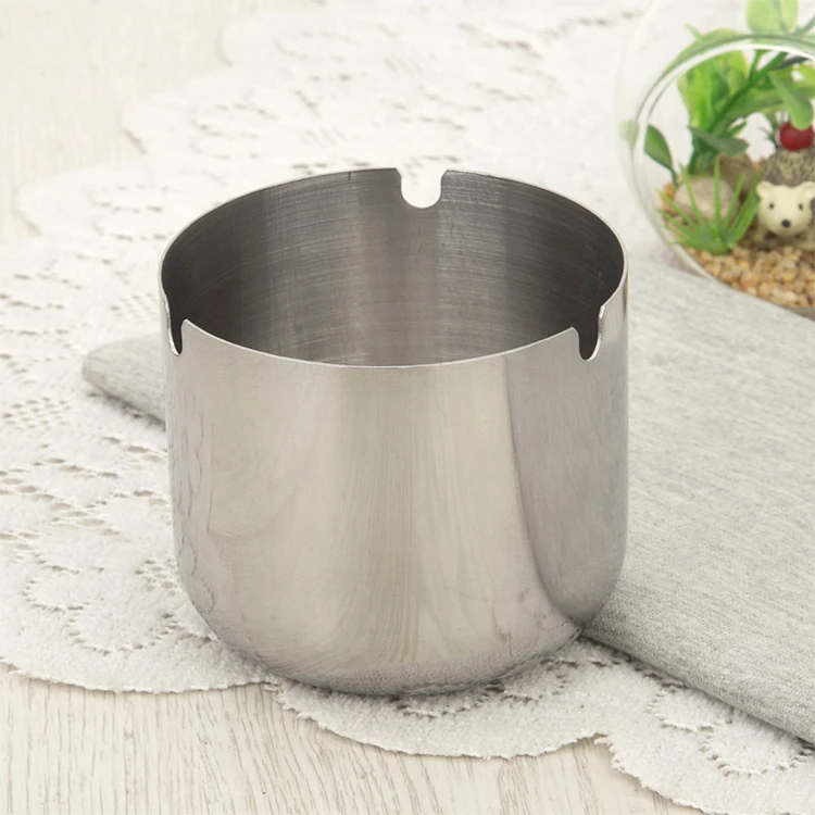 

1 pcs Stainless steel ashtray Internet Bar Thickened ashtray High wind proof KTV Hotel rooms ashtray tableware