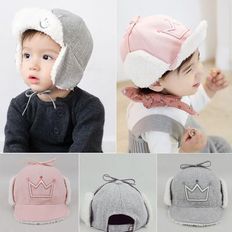 2017 Autumn Newborn Toddler Baby Boys Girls Tie Up Hat Infant Spring