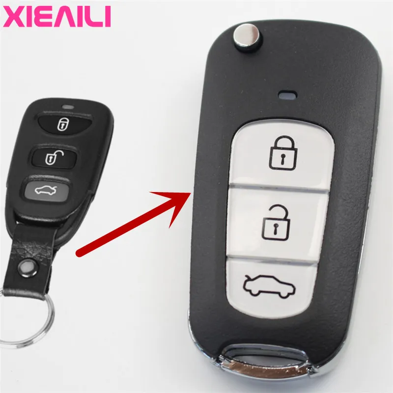 XIEAILI OEM 3 кнопочный модифицированный складной чехол для ключа с дистанционным