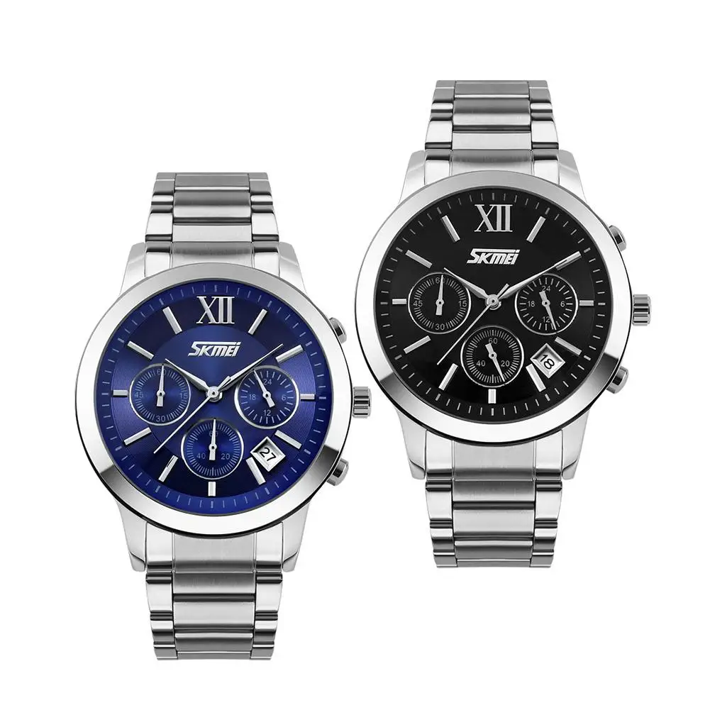 

New Fashion Men Alloy Band Roma Style Sub-Dial Analog Quartz Wrist Watch Gift
