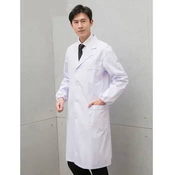 

Hospital Doctor White Men Lab Coat,Medical Staff Uniforms Doctor's Uniform Chemistry Coat Retail Wholesale