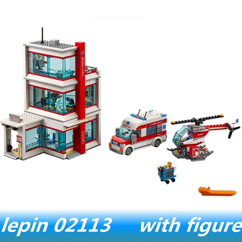 

Lepin 02113 lepin City Hospital Set Compatible legoing City Series legoing 60204 Building Blocks Toys for child Model Gift
