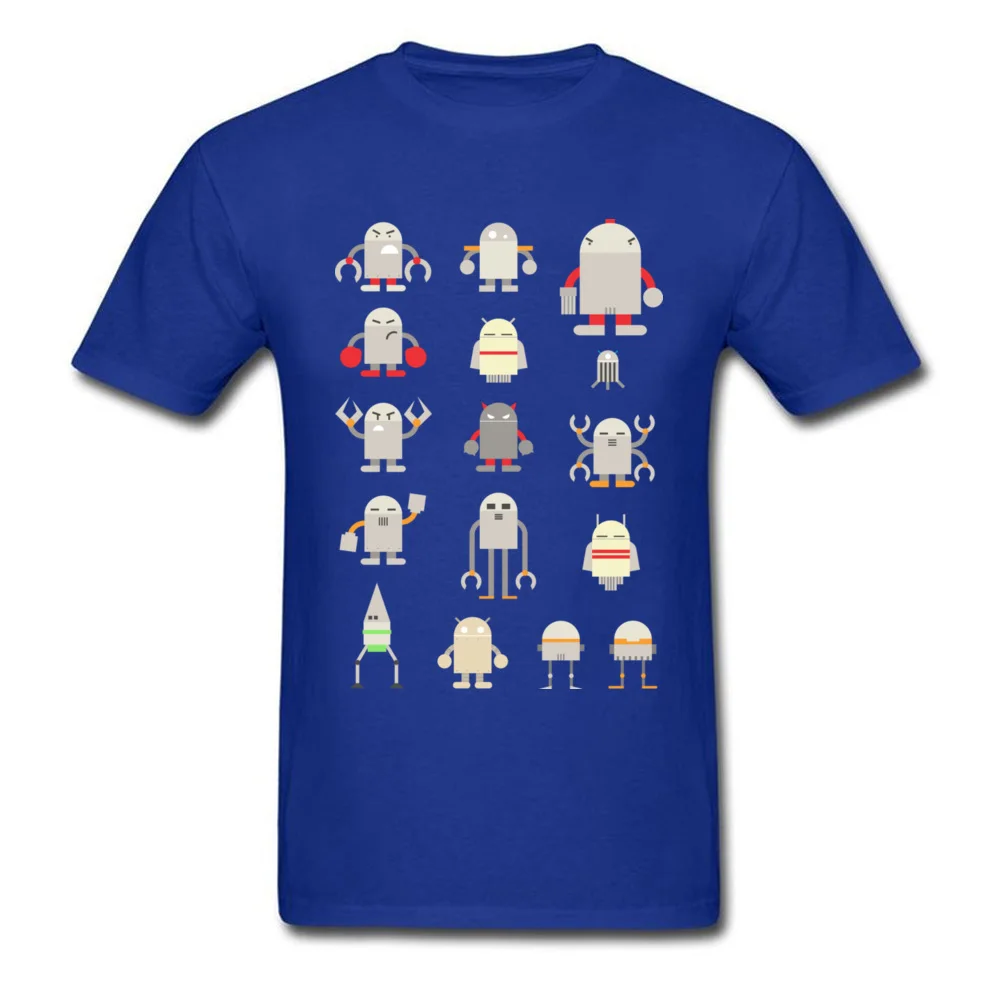 micro-bots Cotton Fabric Men Short Sleeve Tops Shirt Normal Summer/Autumn T Shirt Geek Tee-Shirt New Arrival Round Collar micro-bots blue