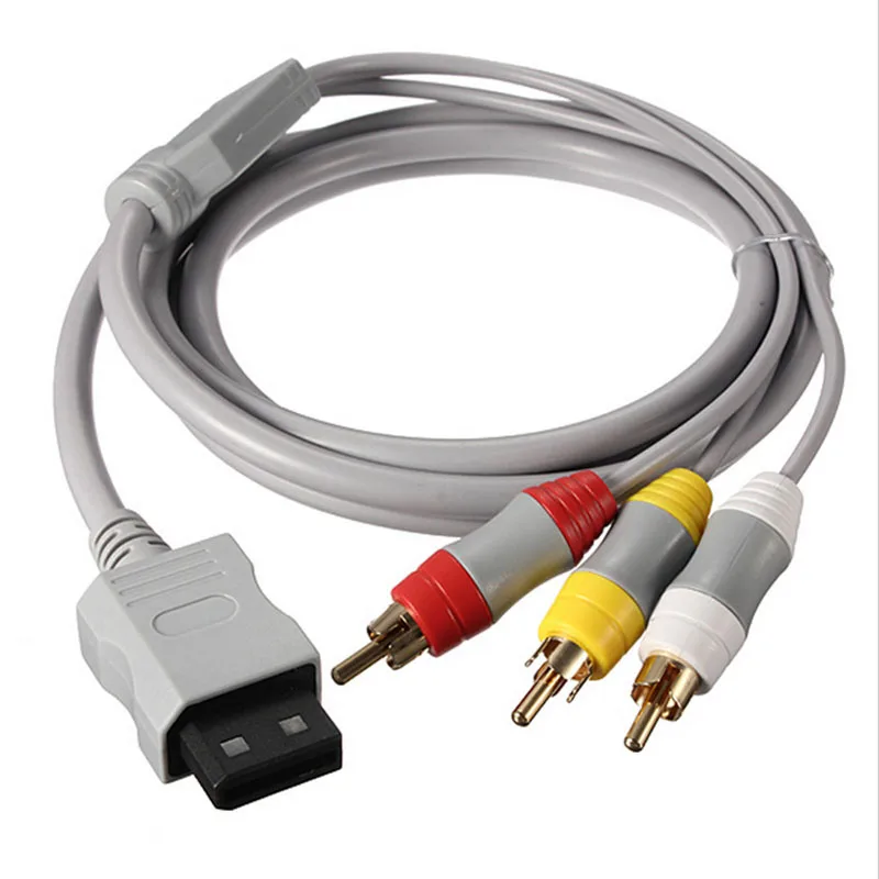 AV Audio Video Cable RCA Cord Adapter for Nintendo Wii Console Composite Wire Linein Cables