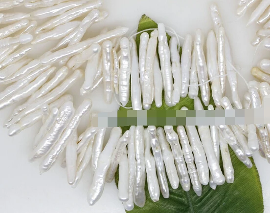 

xiuli 000307 jewelry 15" 20mm-30mm natural white freshwater stick Biwa pearl loose beads