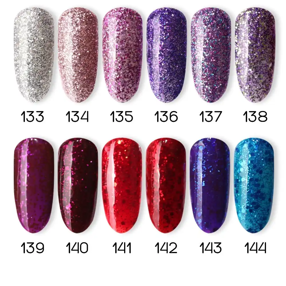 1 pièce de vernis à ongles en Gel de couleur scintillant scintillant Collection hiver 10ml de vernis à ongles LED UV