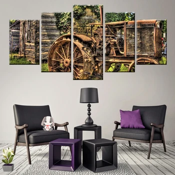 

Five hd oil painting prints classical tractor oil painting pictures decorative prints poster wall art home decoration