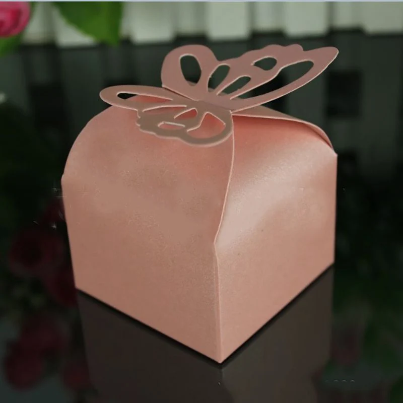 50 шт. перламутровые полая бабочка вечерние коробка конфет на свадьбу Европейский торт коробки креативный день рождения, детский душ сувениры Подарочные Сумки