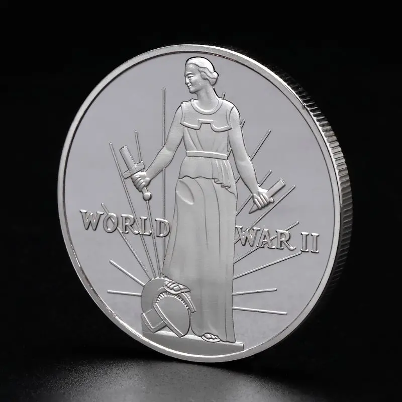 

Silver/Gold Commemorative Coin World War 2th Two American United States Coins Collection Souvenir Collectible Art Gifts Alloy