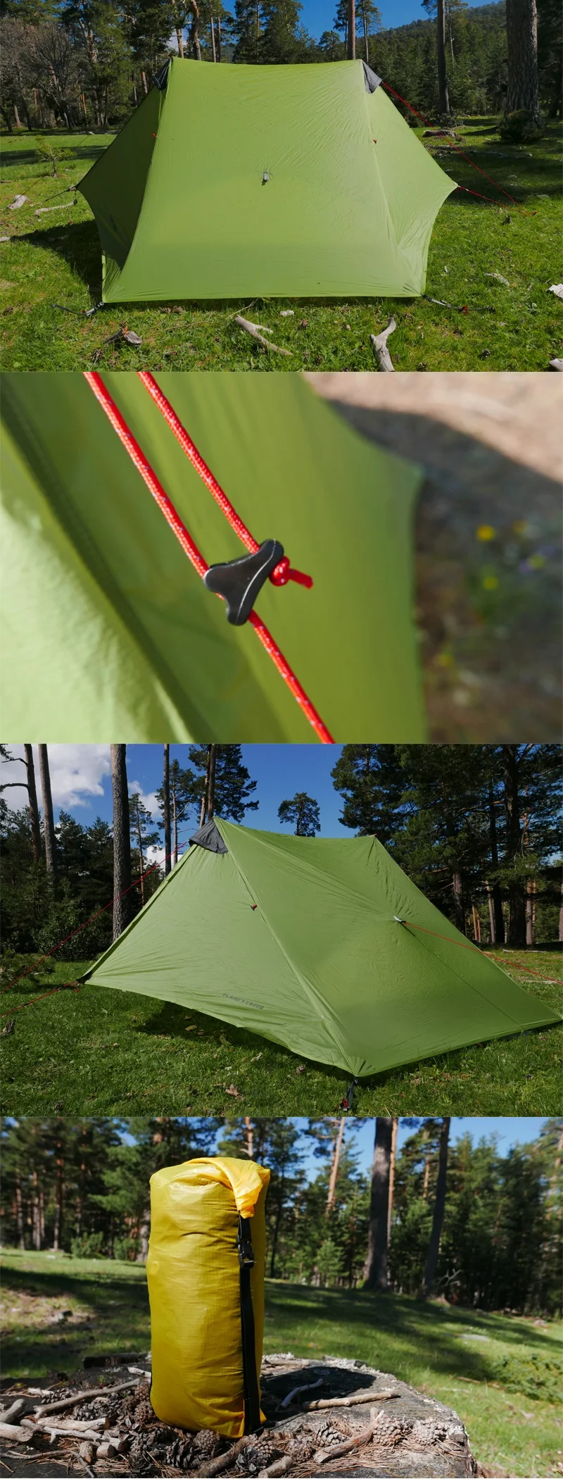 Barraca de Acampamento Silnáilon sem Haste Lanshan Chama Creed Pessoa Oudoor Ultraleve 3 Temporada Profissional 15d Tenda 2020 2 8 2018 lanshan 2 chama creed 2 pessoa