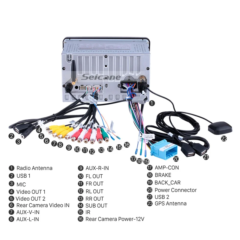  Seicane Android 90 7 pulgadas 8-core RAM 4GB auto Radio estéreo unidad GPS Navi reproductor para 20