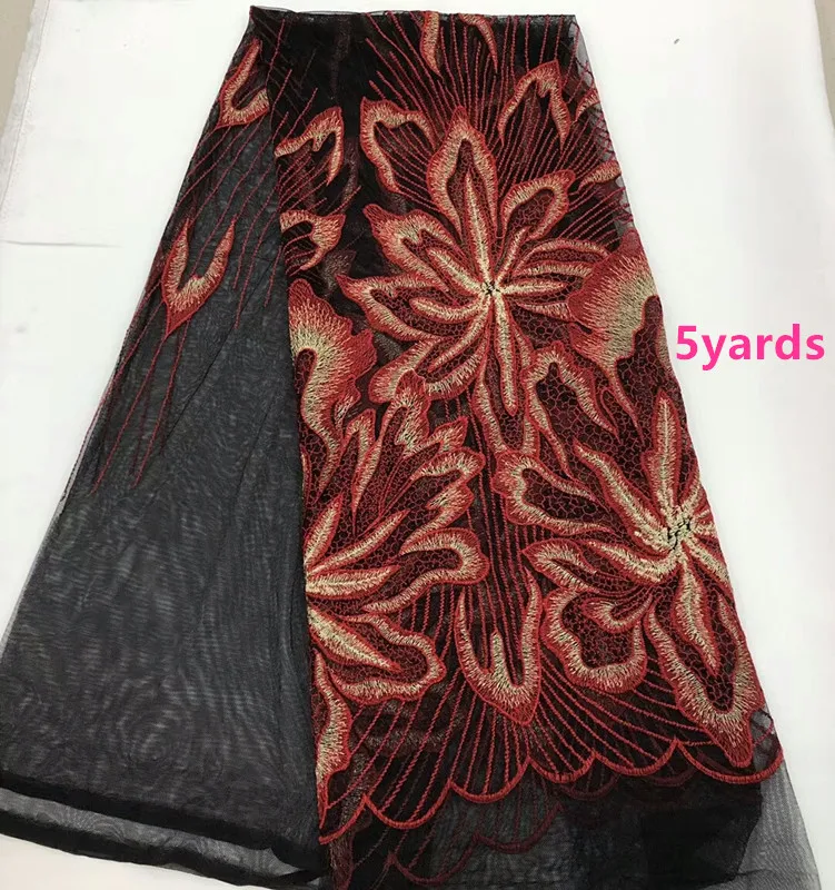 

High Quality African Lace Fabric French Net Embroidery net Tulle Lace Fabric For Nigerian party Dress jiaA251